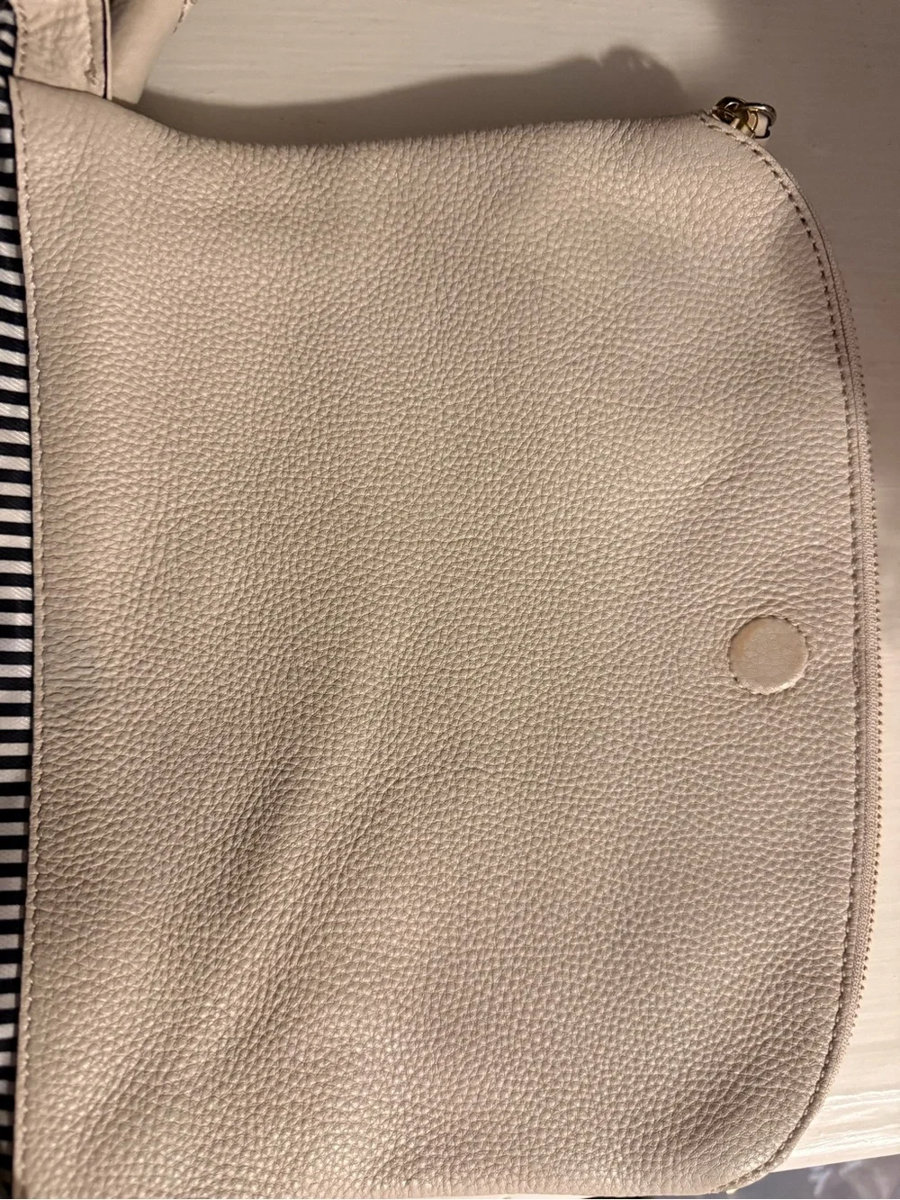 kate spade Cream Cobble Hill Devin Satchel Soft Pebble Cowhide Leather Upcycle